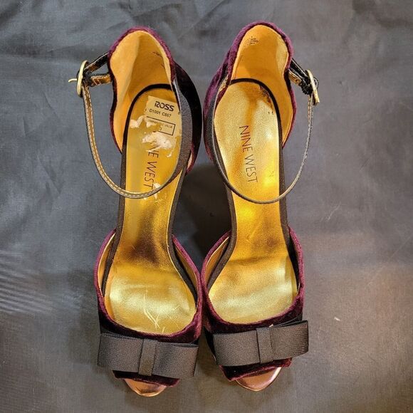 NINE WEST SATIN BOWNOT HIGH HEEL STILETTO OPEN-TOE SANDAL - Picture 2 of 15